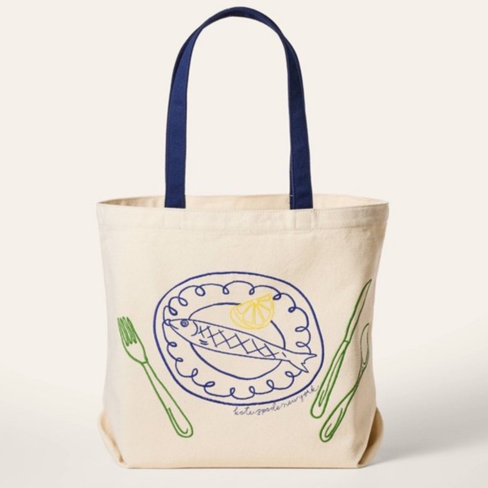 Kate spade embroidered canvas tote